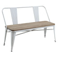 Furniture of America Rish 47-Inch Industrial Metal Dining Bench with Backrest
