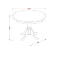 East West Furniture Antique Round Dining Table - 36x36 Inch Kitchen Table with Pedestal Base (Multiple Finish Options)