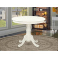 East West Furniture Antique Round Dining Table - 36x36 Inch Kitchen Table with Pedestal Base (Multiple Finish Options)