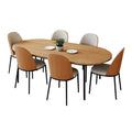 LeisureMod Tule Collection 7-Piece Black Steel Dining Set with 6 Chairs and Table