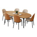 LeisureMod Tule Collection 7-Piece Black Steel Dining Set with 6 Chairs and Table