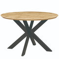 Ravenna 47" Modern Round Wood Dining Table with X-Cross Metal Base for Kitchen and Dining Room