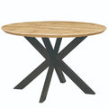Ravenna 47" Modern Round Wood Dining Table with X-Cross Metal Base for Kitchen and Dining Room