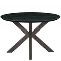 Ravenna 47" Modern Round Wood Dining Table with X-Cross Metal Base for Kitchen and Dining Room