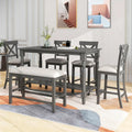 Nestfair 6-Piece Counter Height Dining Set with Chairs and Bench