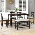 Nestfair 6-Piece Counter Height Dining Set with Chairs and Bench