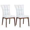 Set of 2 Contemporary Tufted Side Chairs with Sturdy Solid Wood Frame