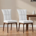 Set of 2 Contemporary Tufted Side Chairs with Sturdy Solid Wood Frame