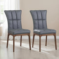 Set of 2 Contemporary Tufted Side Chairs with Sturdy Solid Wood Frame