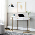 Leick Home Modern Oval Desk with Metal Legs
