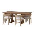 Christopher Knight Home 7-Piece Dining Set with Hudson Fabric and Wood