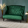 Christopher Knight Home Leora Contemporary Glam Tufted Velvet Wingback Loveseat