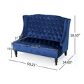 Christopher Knight Home Leora Contemporary Glam Tufted Velvet Wingback Loveseat