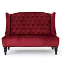 Christopher Knight Home Leora Contemporary Glam Tufted Velvet Wingback Loveseat