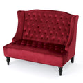 Christopher Knight Home Leora Contemporary Glam Tufted Velvet Wingback Loveseat
