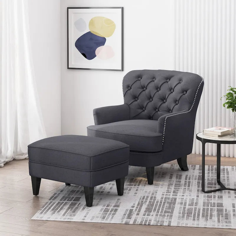 Christopher Knight Home Correia Club Chair and Ottoman Duo