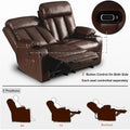 MCombo Faux Leather Electric Reclining Sofa with Heat and Massage - Models 6095/6075/6077