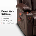 MCombo Faux Leather Electric Reclining Sofa with Heat and Massage - Models 6095/6075/6077