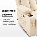 MCombo Faux Leather Electric Reclining Sofa with Heat and Massage - Models 6095/6075/6077