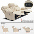 MCombo Faux Leather Electric Reclining Sofa with Heat and Massage - Models 6095/6075/6077
