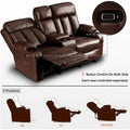 MCombo Faux Leather Electric Reclining Sofa with Heat and Massage - Models 6095/6075/6077