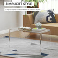 HomCom 32-Inch Long Clear Acrylic Waterfall Coffee Table - 20mm Thick Rectangle Design