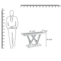 Contemporary Silver Console Table with Crushed Diamond Inlay for Entryway