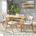 Megann Mid-Century 5-Piece Rectangular Wood Dining Set by Christopher Knight Home