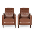 Set of 2 Mervynn Mid-Century Button-Tufted Recliners by Christopher Knight Home