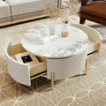 Merax Contemporary Round Coffee Table Featuring 2 Spacious Drawers