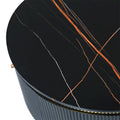 Merax Contemporary Round Coffee Table Featuring 2 Spacious Drawers