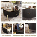 Merax Contemporary Round Coffee Table Featuring 2 Spacious Drawers