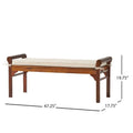 Christopher Knight Home Nelson Rustic Acacia Wood Bench with Cushion