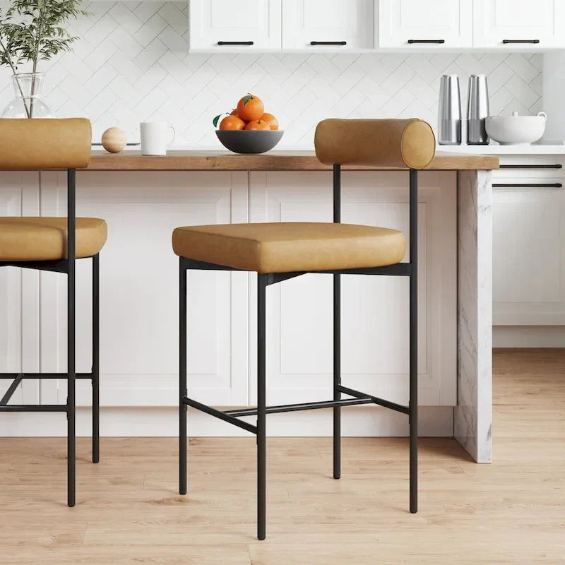 Nathan James Dahlia Upholstered Counter Height Barstool and Dining Chair with Backrest