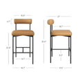 Nathan James Dahlia Upholstered Counter Height Barstool and Dining Chair with Backrest