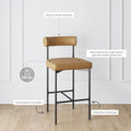 Nathan James Dahlia Upholstered Counter Height Barstool and Dining Chair with Backrest