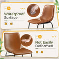 Set of 2 Homall Brown PU Leather Counter Bar Stools with Backrest and Footrest