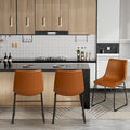 Set of 2 Homall Brown PU Leather Counter Bar Stools with Backrest and Footrest