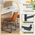 Set of 2 Homall Brown PU Leather Counter Bar Stools with Backrest and Footrest