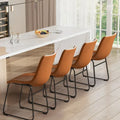 Set of 2 Homall Brown PU Leather Counter Bar Stools with Backrest and Footrest