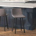 Pair of Armless Upholstered Metal Counter Stools