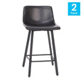 Pair of Armless Upholstered Metal Counter Stools