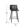 Pair of Armless Upholstered Metal Counter Stools