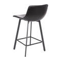 Pair of Armless Upholstered Metal Counter Stools