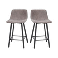 Pair of Armless Upholstered Metal Counter Stools