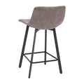 Pair of Armless Upholstered Metal Counter Stools