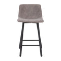 Pair of Armless Upholstered Metal Counter Stools