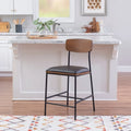 Lowrey 25-Inch Counter Stool with Metal Frame and Faux Leather Upholstery