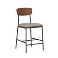 Lowrey 25-Inch Counter Stool with Metal Frame and Faux Leather Upholstery