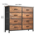 Moasis Rustic Wood-Style Bedroom Dresser with Metal Frame and Wooden Surface
